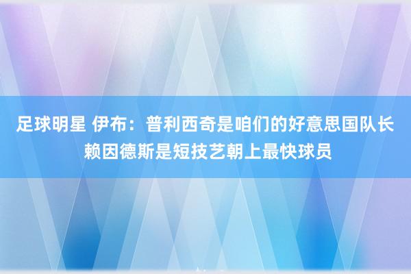 足球明星 伊布：普利西奇是咱们的好意思国队长 赖因德斯是短技艺朝上最快球员