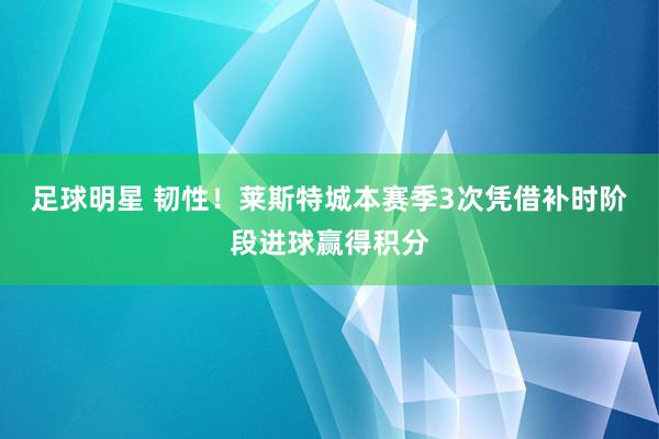 足球明星 韧性！莱斯特城本赛季3次凭借补时阶段进球赢得积分