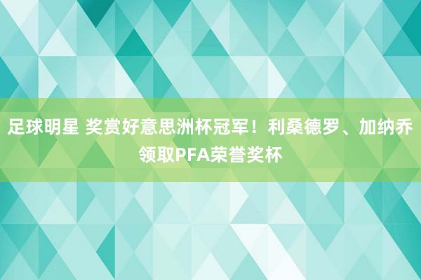 足球明星 奖赏好意思洲杯冠军！利桑德罗、加纳乔领取PFA荣誉奖杯