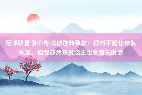 足球明星 孙兴慜就被逆转致歉：很对不起让球队失望，但我亦然东说念主也会错失时会